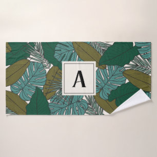 Tropical Leaves Personalised Name Bath Towel
