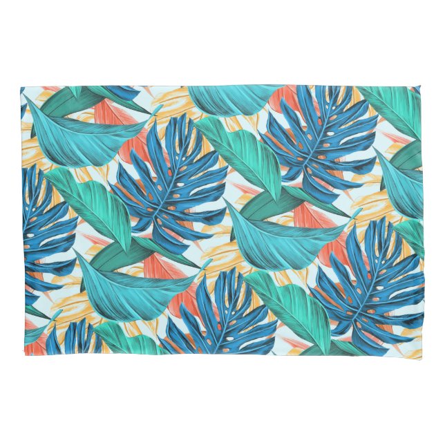 Tropical Leaves Pillow Case (Front)