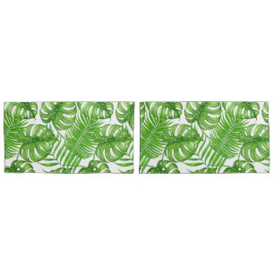 Tropical leaves pillowcase
