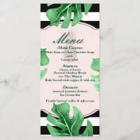 Tropical Leaves & Pineapple Elegant Wedding Menu