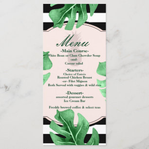 Tropical Leaves & Pineapple Elegant Wedding Menu
