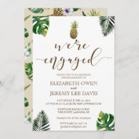 Tropical Leaves Pineapple Luau Engagement