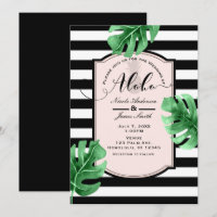 Tropical Leaves & Pineapple Wedding Invitations