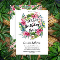 Tropical Leaves | Pink Floral 30th Birthday Party 