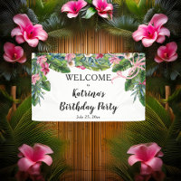 Tropical Leaves | Pink Floral Birthday Party