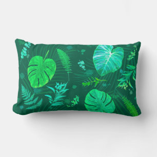 Tropical Leaves Plants DK Lumbar Cushion