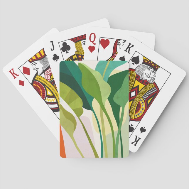 Tropical Leaves Playing Cards (Back)
