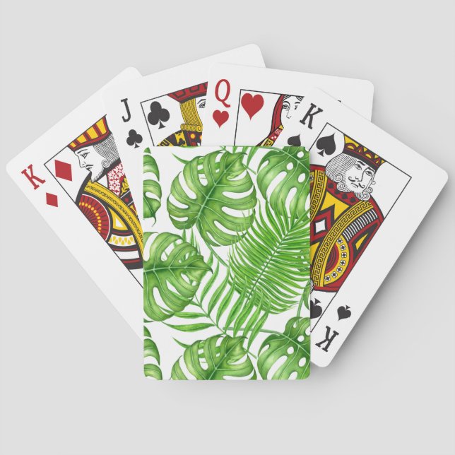 Tropical leaves playing cards (Back)