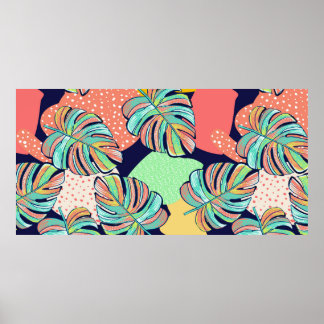 Tropical leaves poster