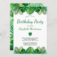 Tropical Leaves Rainforest Foliage Birthday Party
