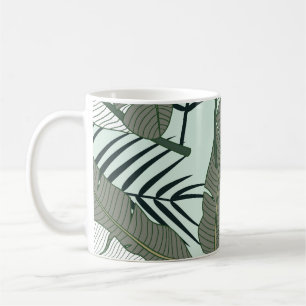 Tropical Leaves: Seamless Nature Pattern. Coffee Mug