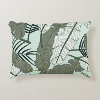 Tropical Leaves: Seamless Nature Pattern. Decorative Cushion