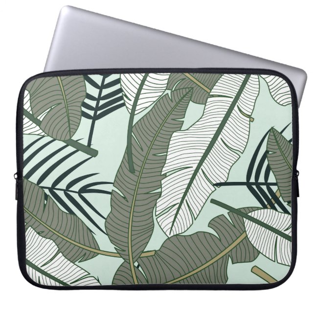 Tropical Leaves: Seamless Nature Pattern. Laptop Sleeve (Front)