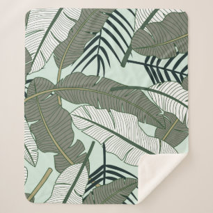 Tropical Leaves: Seamless Nature Pattern. Sherpa Blanket