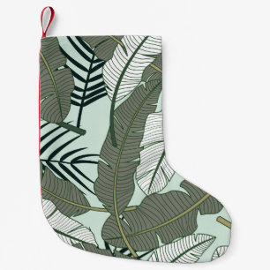 Tropical Leaves: Seamless Nature Pattern. Small Christmas Stocking