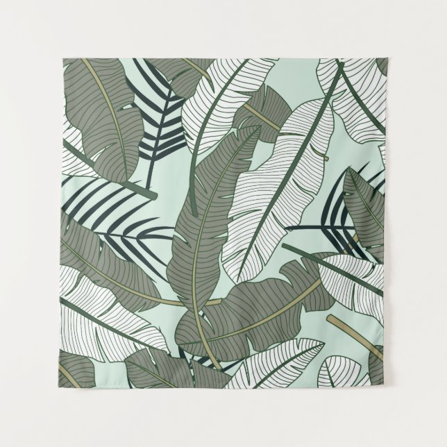 Tropical Leaves: Seamless Nature Pattern. Tapestry (Front)