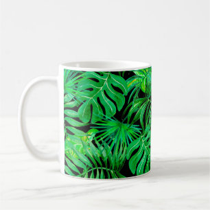Tropical leaves seamless patern coffee mug