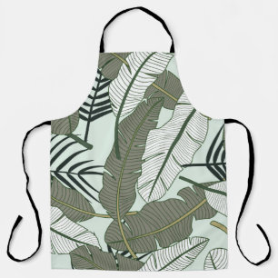 Tropical leaves seamless pattern  apron