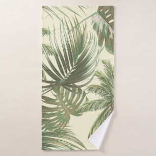Tropical leaves seamless pattern bath towel