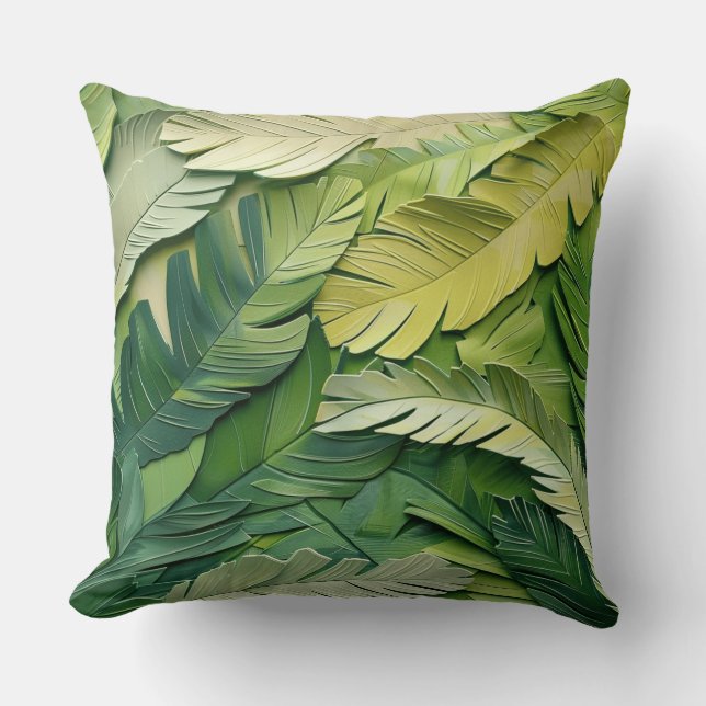 Tropical Leaves Seamless Pattern Cushion (Front)