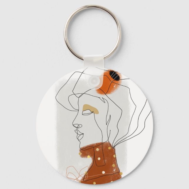 Tropical Leaves, Seamless Pattern Design. Key Ring (Front)