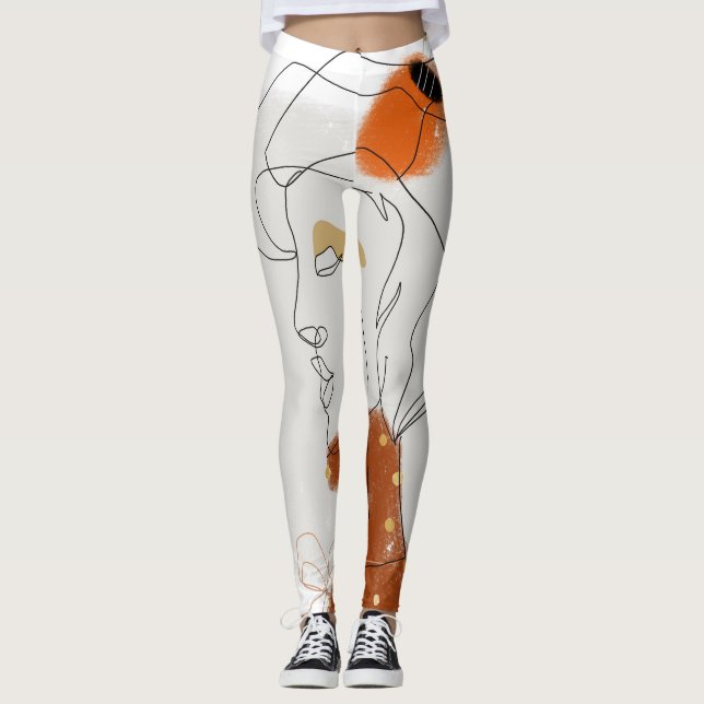 Tropical Leaves, Seamless Pattern Design. Leggings (Front)