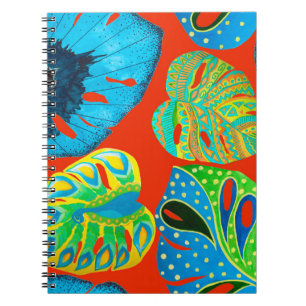 Tropical leaves seamless pattern notebook