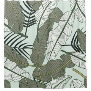 Tropical leaves seamless pattern  shower curtain
