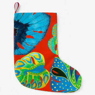 Tropical leaves seamless pattern small christmas stocking