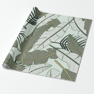 Tropical leaves seamless pattern  wrapping paper