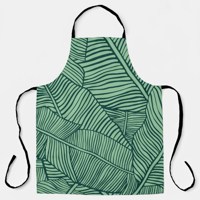 Tropical leaves. Seamless texture with banana leaf Apron (Front)