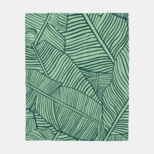 Tropical leaves. Seamless texture with banana leaf Fleece Blanket