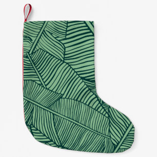 Tropical leaves. Seamless texture with banana leaf Small Christmas Stocking