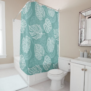 Tropical Leaves Shower Curtain
