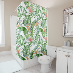 Tropical Leaves Shower Curtain
