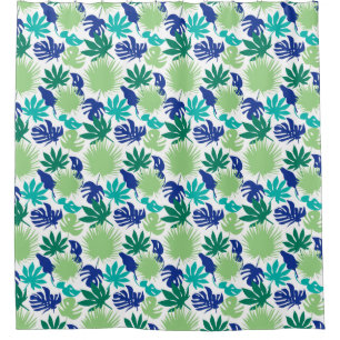 Tropical leaves shower curtain