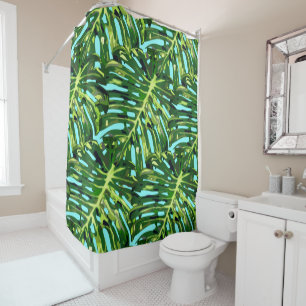 Tropical Leaves Shower Curtain