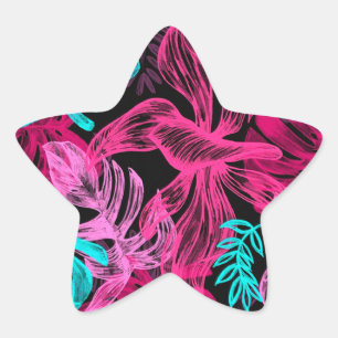 Tropical Leaves Star Sticker