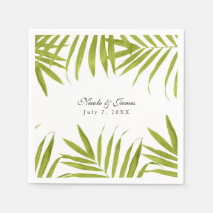 Tropical Leaves Summer Elegant Wedding Reception Napkin