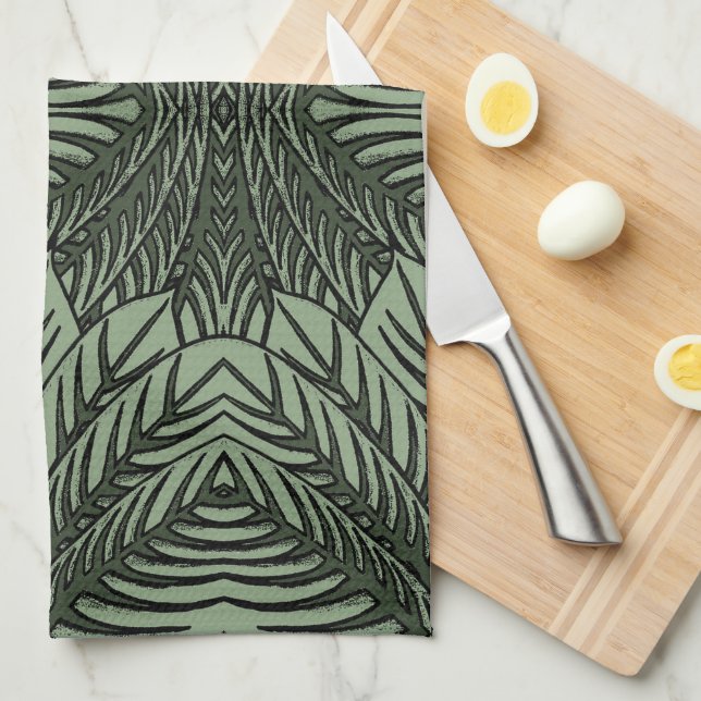 Tropical Leaves Tea Towel (Quarter Fold)