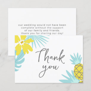 Tropical leaves thank you stylish Card