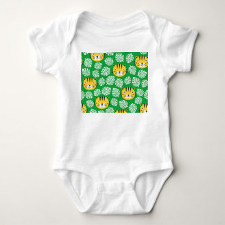 Tropical Leaves Tiger Kid Pattern Baby Bodysuit