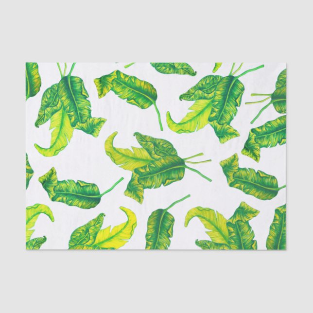 Tropical Leaves Tropicana Gold Tissue Paper (Front)