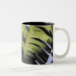 Tropical Leaves Two-Tone Coffee Mug