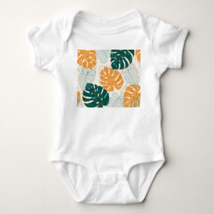 Tropical Leaves: Vintage Jungle Seal Baby Bodysuit