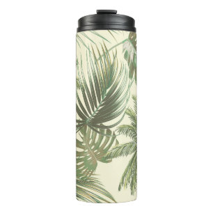 Tropical Leaves Vintage Palms Wallpaper Thermal Tumbler