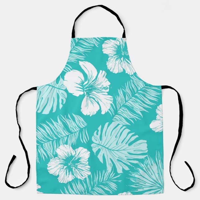 Tropical Leaves: Vintage Plant Pattern Apron (Front)