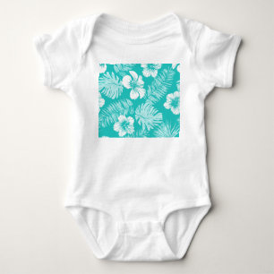 Tropical Leaves: Vintage Plant Pattern Baby Bodysuit