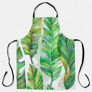 Tropical Leaves: Watercolor Seamless Pattern Apron