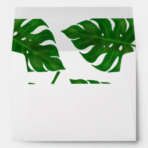 Tropical Leaves Wedding Envelope